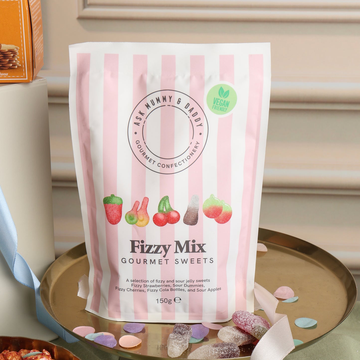 Close up of products in Little Birthday Treat Gift Box, a luxury gift hamper from hampers.com UK