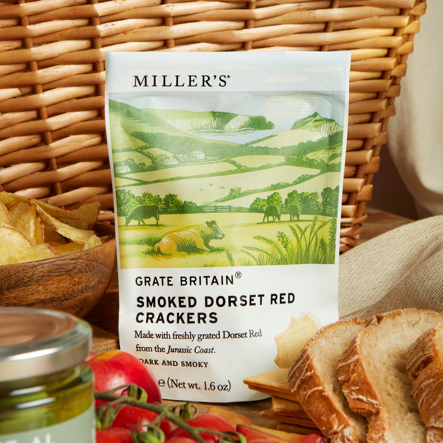 Close up of products in Sparkling Wine & Charcuterie Hamper, a luxury gift hamper from hampers.com UK