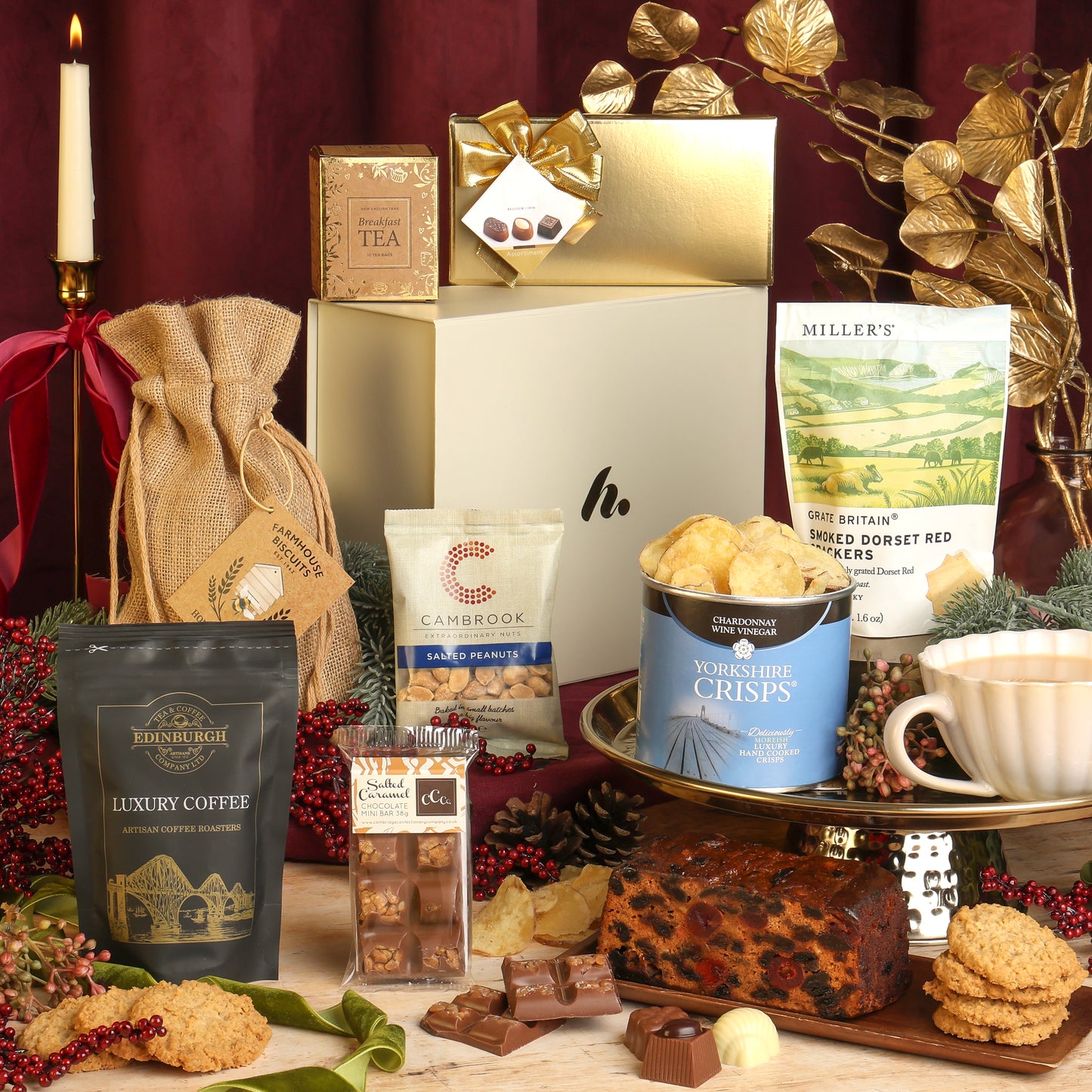 Main image of The Joyful Delights Hamper, a luxury gift hamper from hampers.com UK