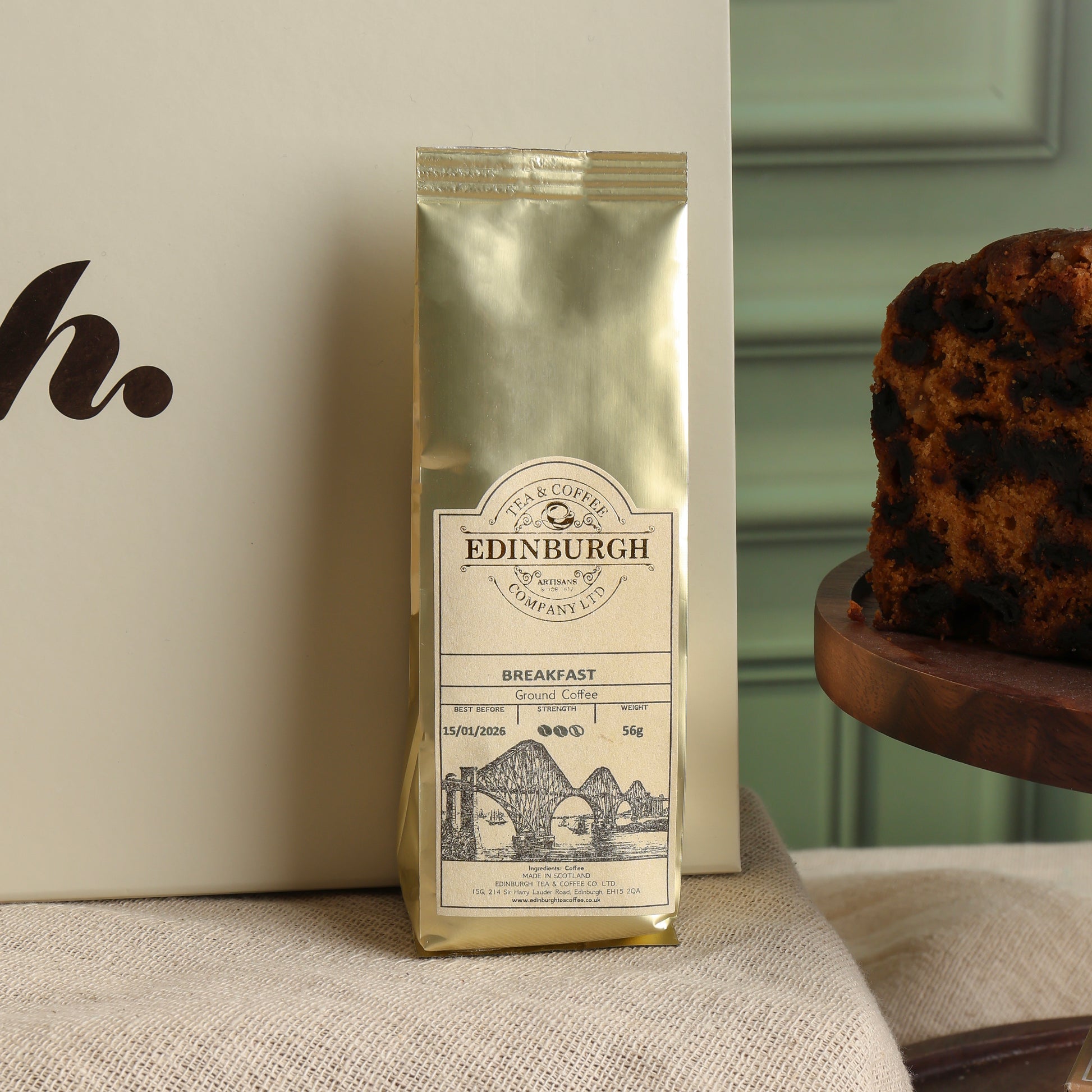 Close up of products in the Traditional Treats Hamper, a luxury gift hamper from hampers.com UK