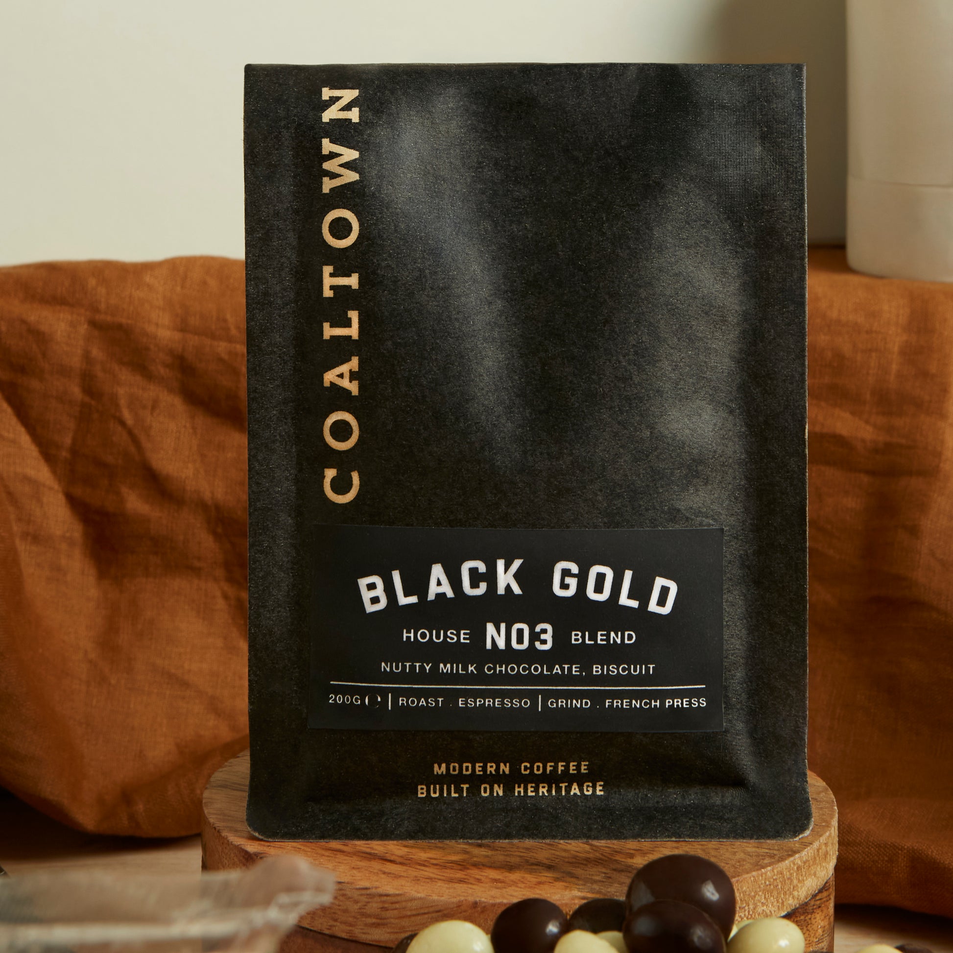 Close up of products in Luxury Coffee Lover's Hamper, a luxury gift hamper from hampers.com UK