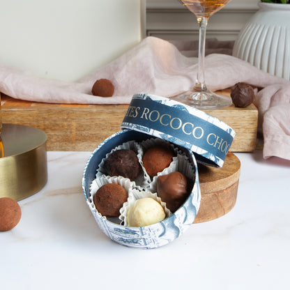 Close up of products  Luxury Rosé & Chocolates Gift Box, part of luxury gift hampers from hampers.com UK