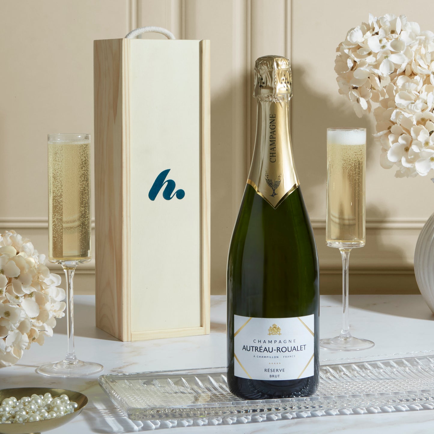 Main image of The Luxury Champagne Wooden Gift Box, a luxury gift hamper from hampers.com UK