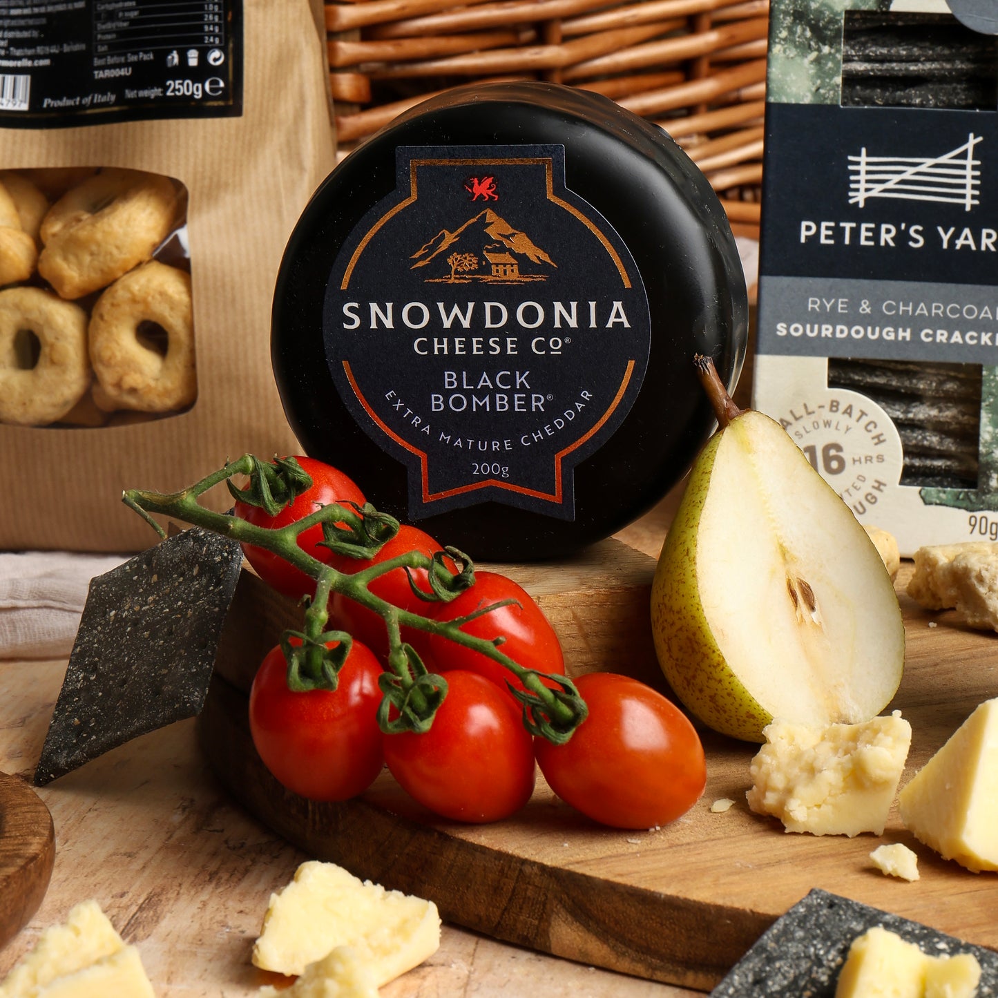 Close up of products in Luxury Alcohol Free Hamper, a luxury gift hamper from hampers.com UK