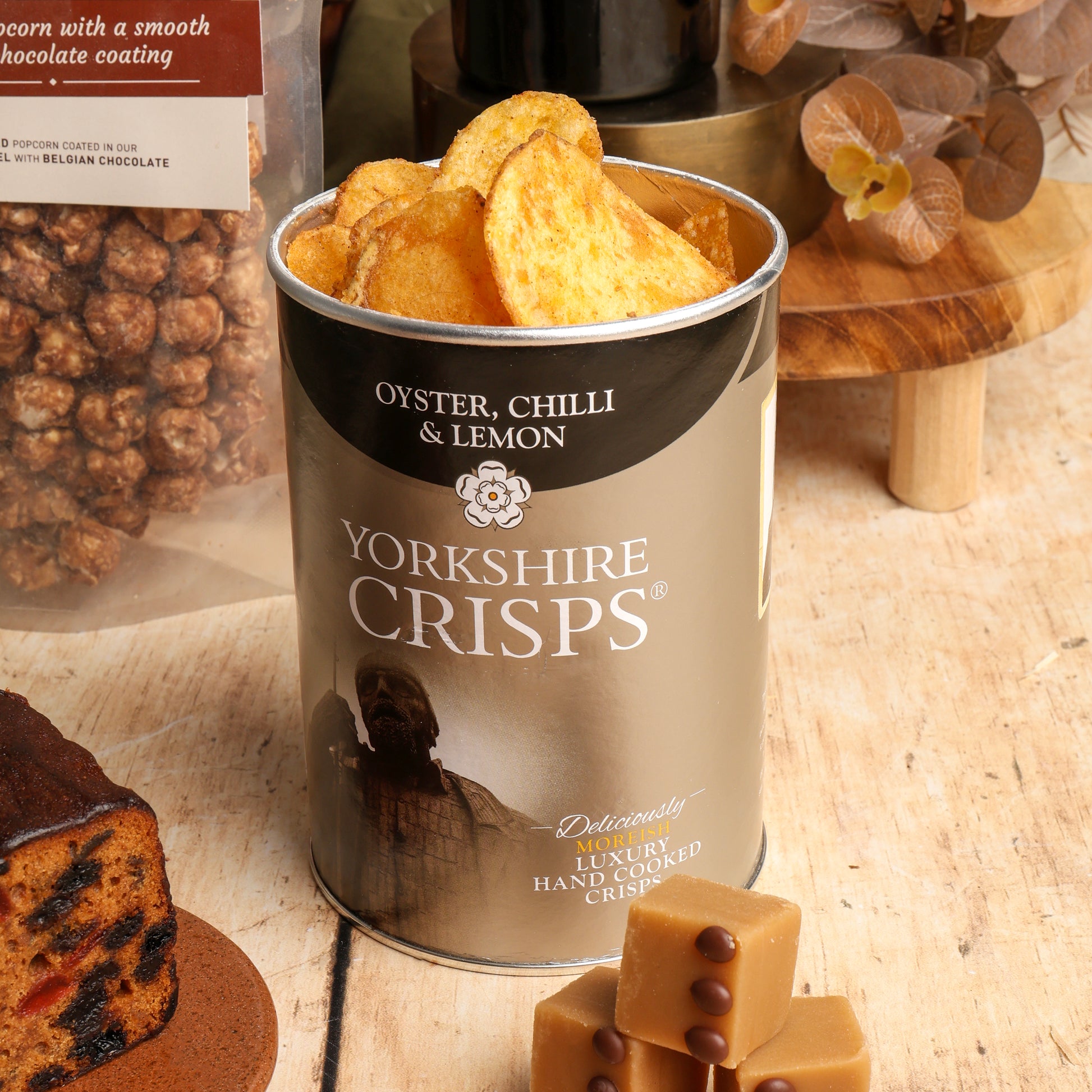 Close up of products in food & Wine Lovers Gift, a luxury gift hamper from hampers.com UK
