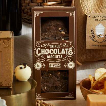 Close up of products in Luxury Food & Wine Basket, a luxury gift hamper from hampers.com UK