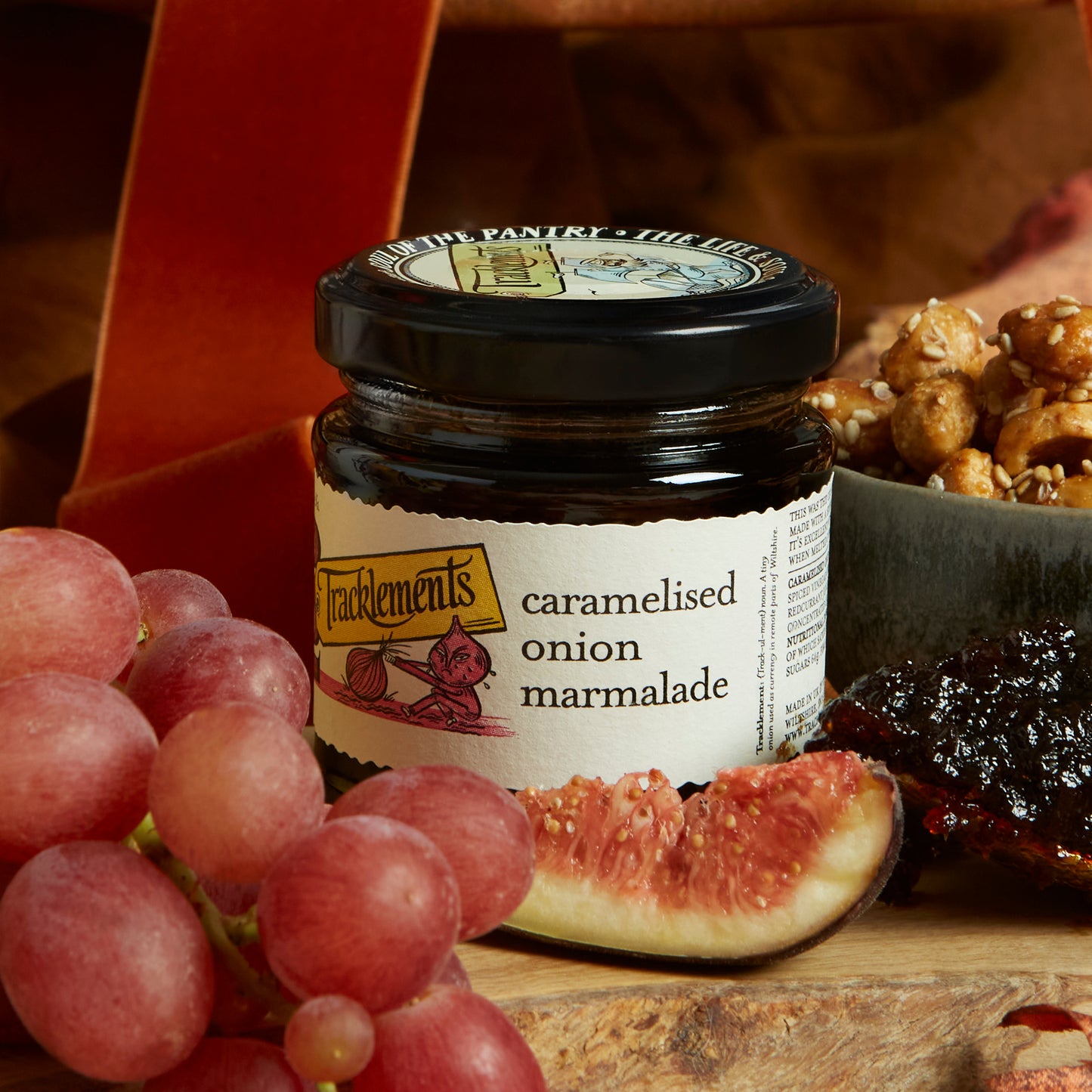 Tracklements Caramelised Onion Marmalade Chutney Jar - Close Up 