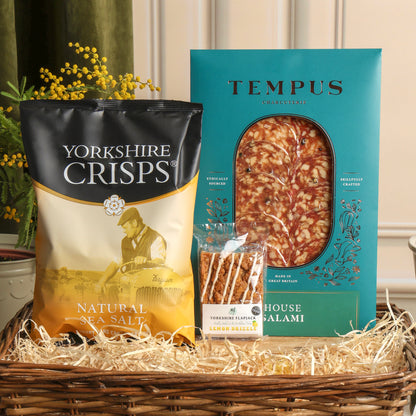 Close up of product in Springtime Feast Hamper, a luxury gift hamper from hampers.com UK