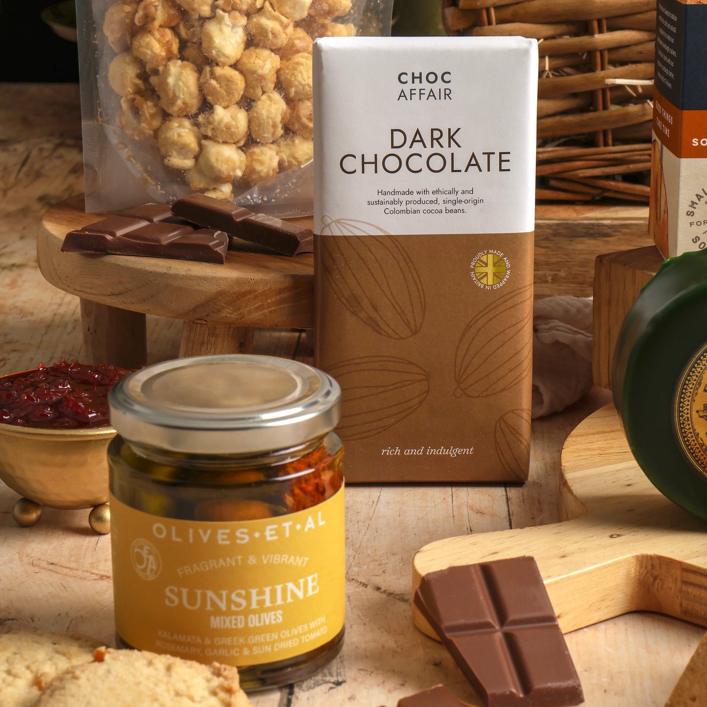 Close up of product in Springtime Feast Hamper, a luxury gift hamper from hampers.com UK
