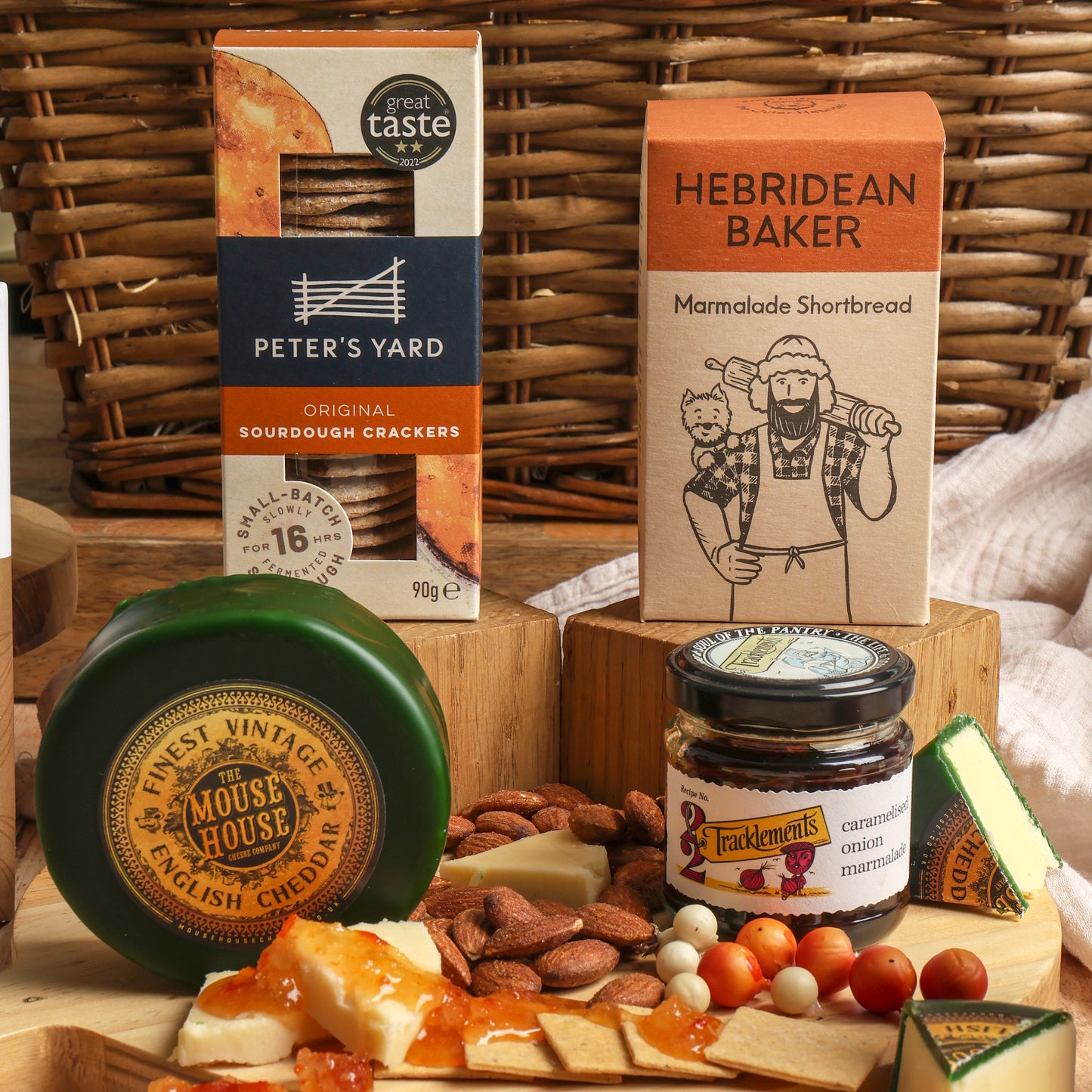 Close up of product in Springtime Feast Hamper, a luxury gift hamper from hampers.com UK