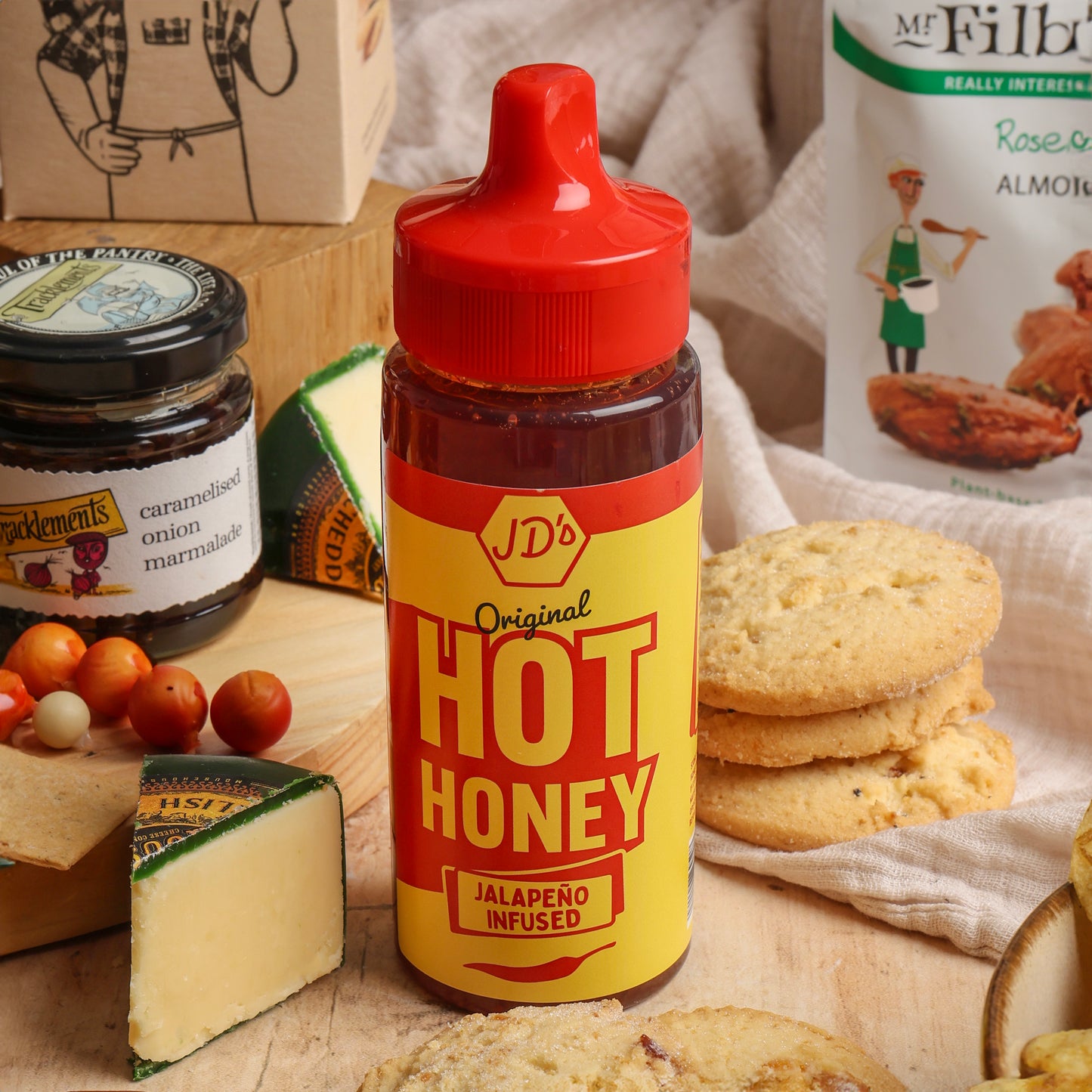 Close up of product in Springtime Feast Hamper, a luxury gift hamper from hampers.com UK