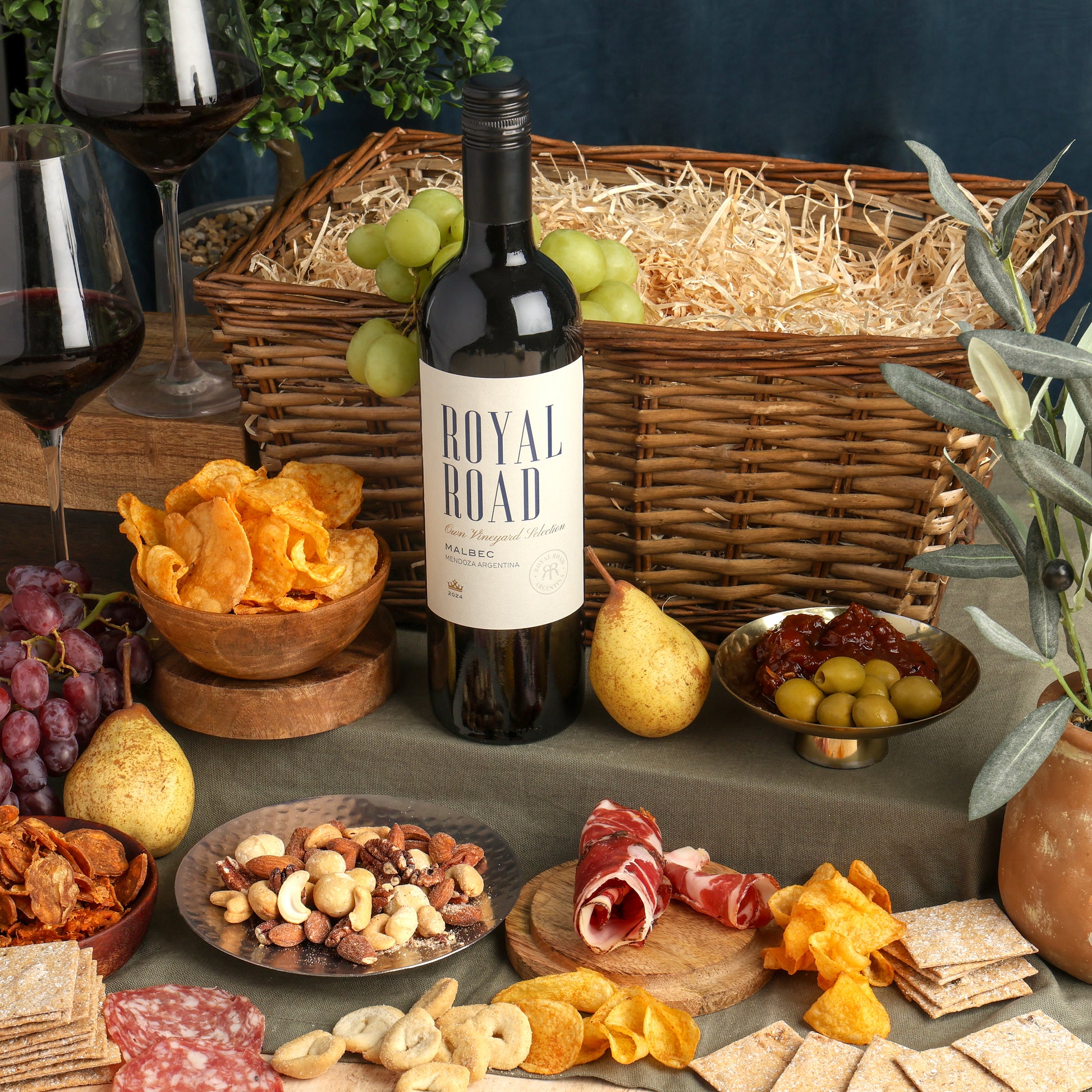 Main image of Red Wine & Charcuterie Hamper, a luxury gift hamper from hampers.com UK
