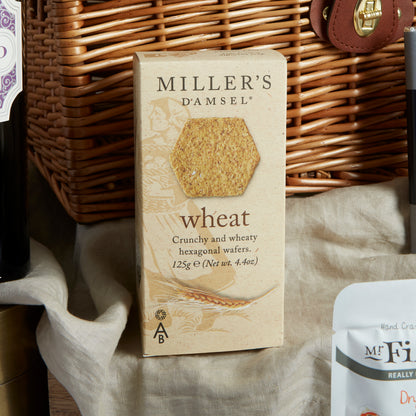 Close up of products in Premium Food and Wine Hamper, a luxury gift hamper from hampers.com UK