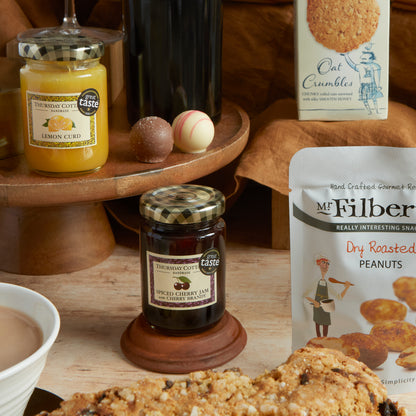 Close up of products in The Regency Hamper, a luxury gift hamper from hampers.com UK