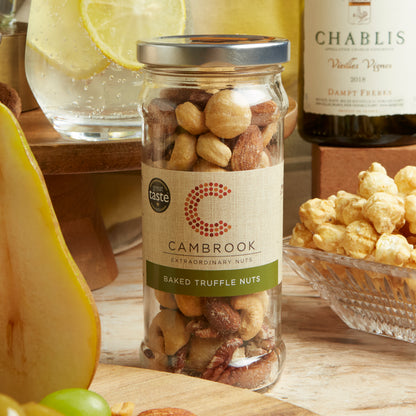 Close up of products in The Grand Food & Wine Hamper, a luxury gift hamper from hampers.com UK