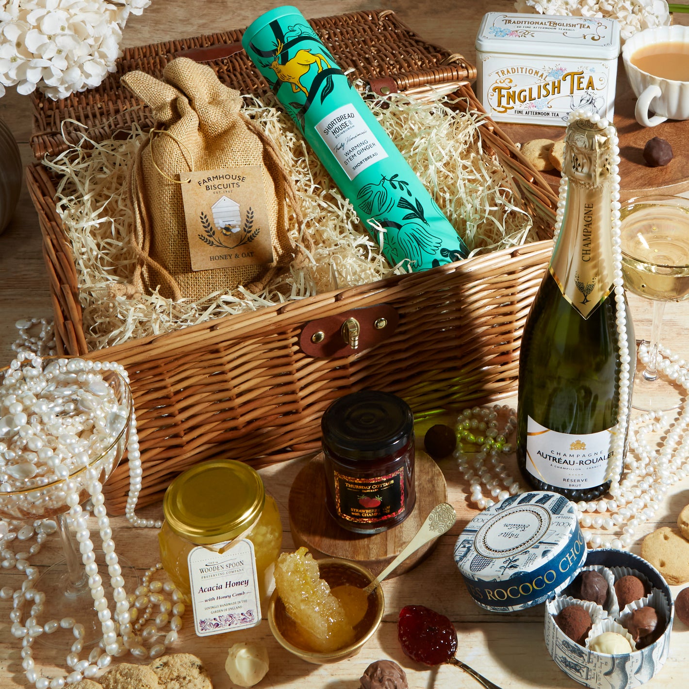 Main image of The Champagne Celebration Hamper, a luxury gift hamper from hampers.com UK