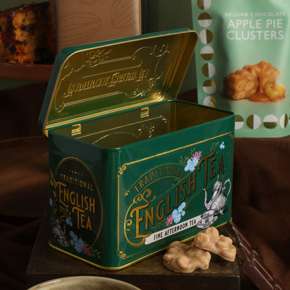 Close up of products in Traditional Treats Hamper, a luxury gift hamper from hampers.com UK