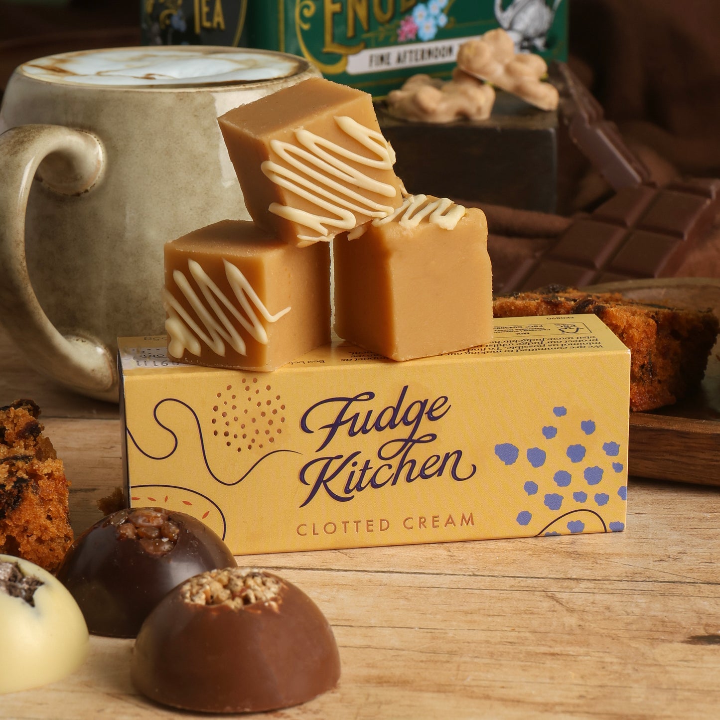 Close up of products in Traditional Treats Hamper, a luxury gift hamper from hampers.com UK