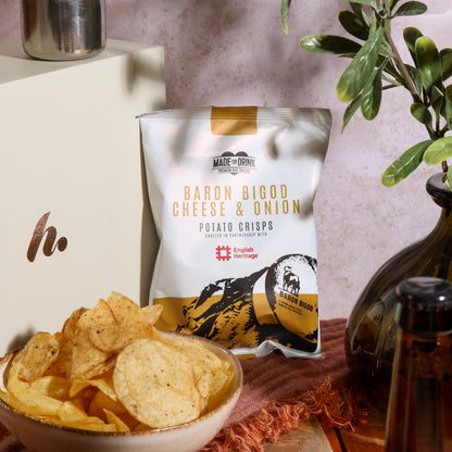 Close up of products in Hawkstone Luxury Beer Hamper, a luxury gift hamper from hampers.com UK