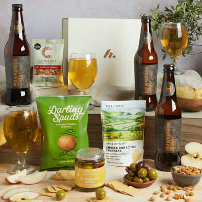 Main image of The Hawkstone Cider Hamper, a luxury gift hamper from hampers.com UK