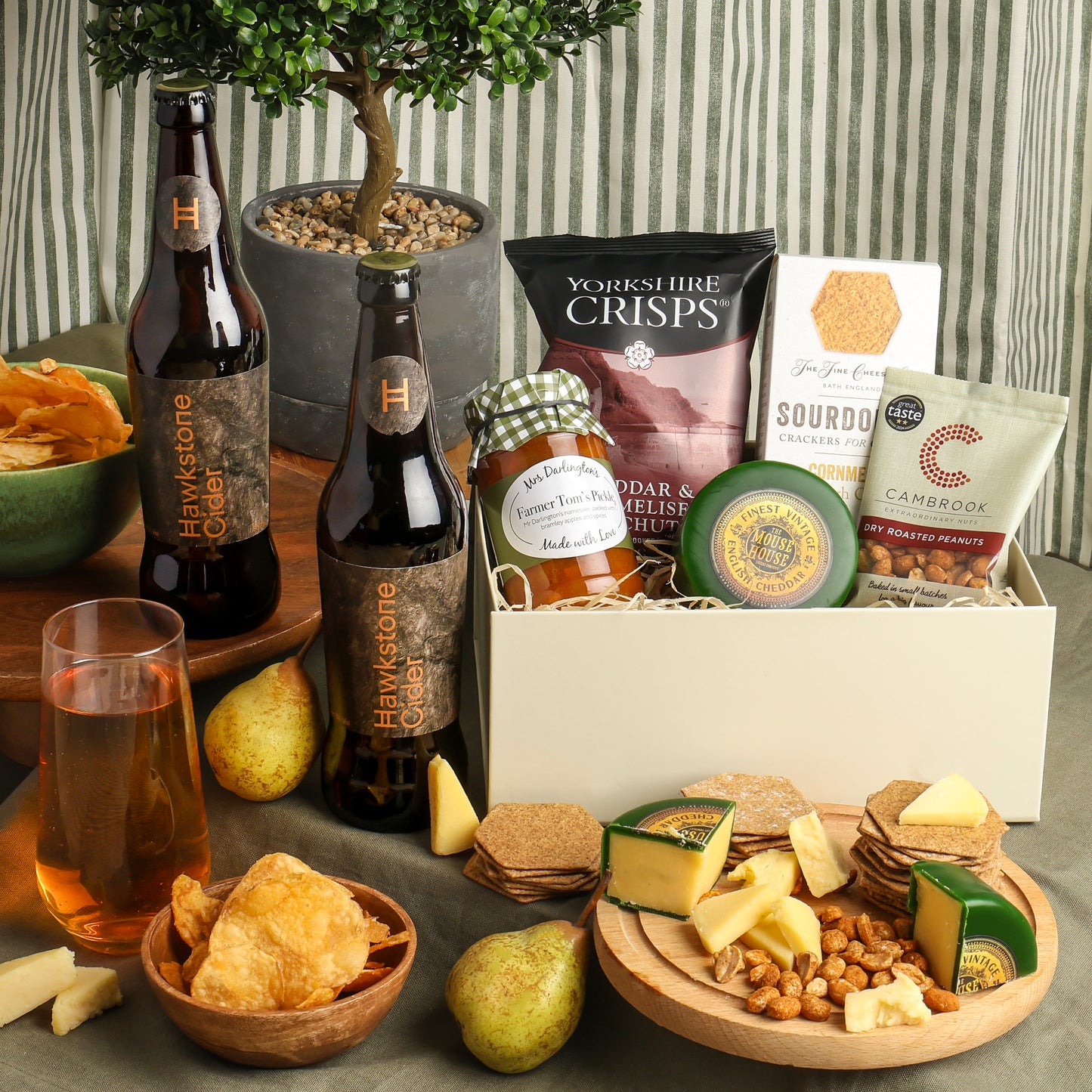 Image of The Hawkstone Cider & Cheese Hamper, a luxury gift hamper from hampers.com UK