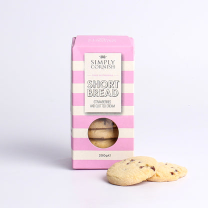 Image of 200g Strawberries & Clotted Cream Shortbread by Simply Cornish, part of luxury gift hampers from hampers.com UK
