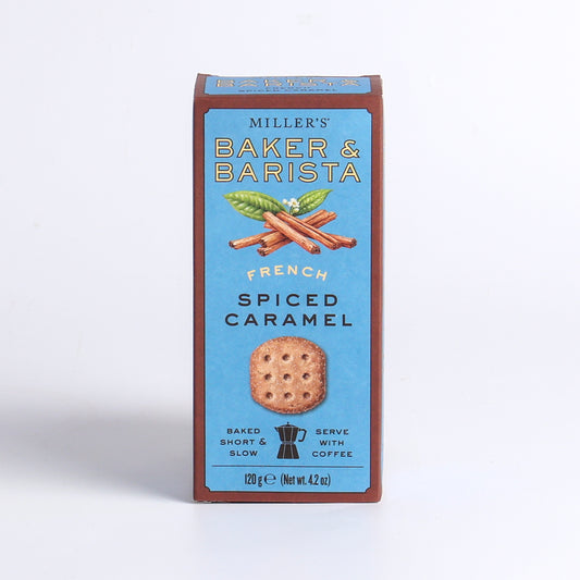 Image of 120g French Spiced Caramel Biscuits by Baker & Barista, part of luxury gift hampers from hampers.com UK