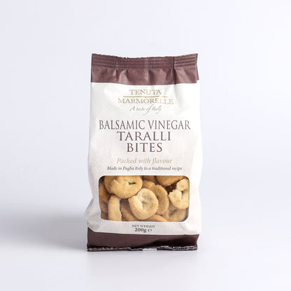 Image of 200g Balsamic Vinegar Taralli Bites by Tenuta Marmorelle, part of luxury gift hampers from hampers.com UK