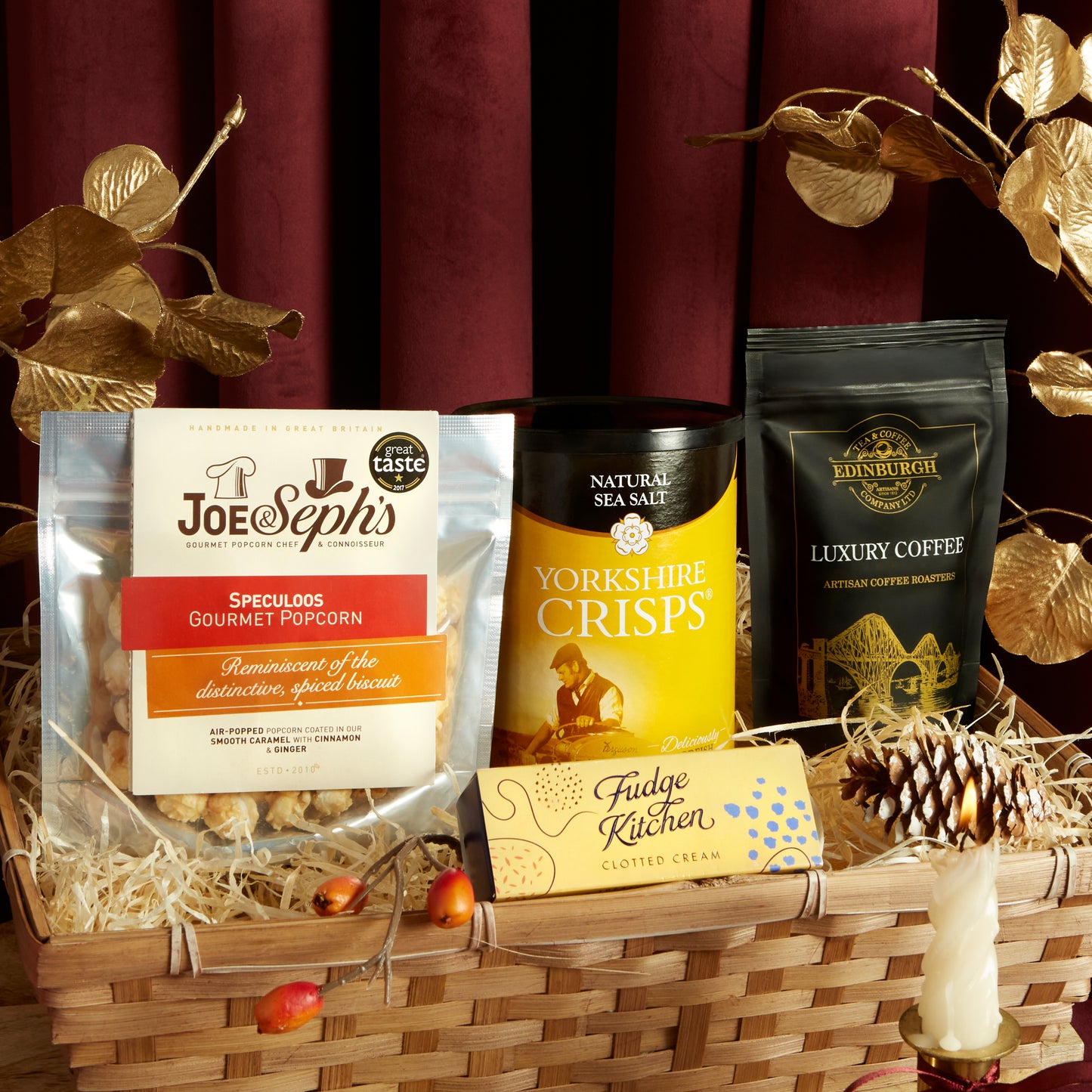 Joe & Seph's Gourmet Popcorn, Yorkshire Crisps, Fudge Kitchen Fudge & Edinburgh Luxury Coffee 