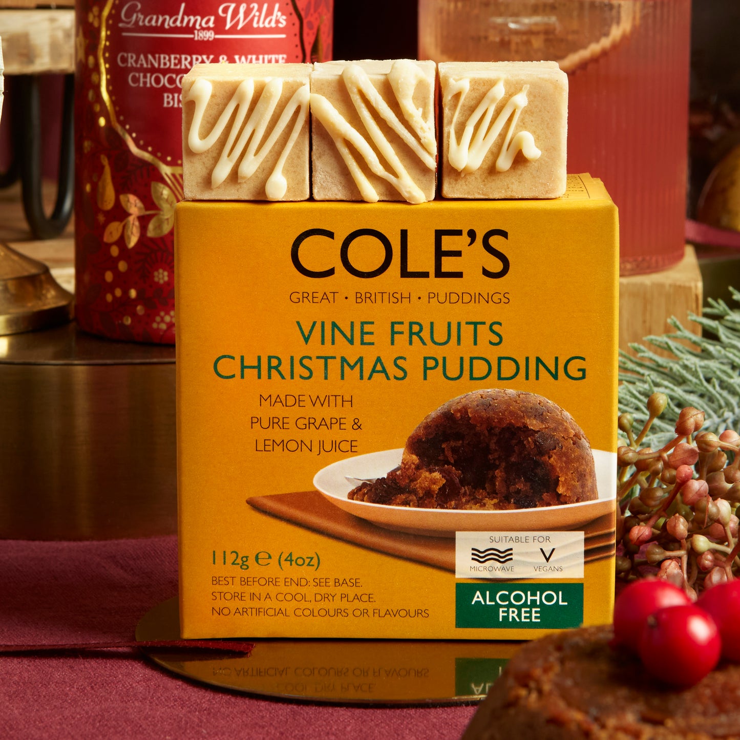 Cole's Vine Fruits Alcohol Free & Vegan Christmas Pudding