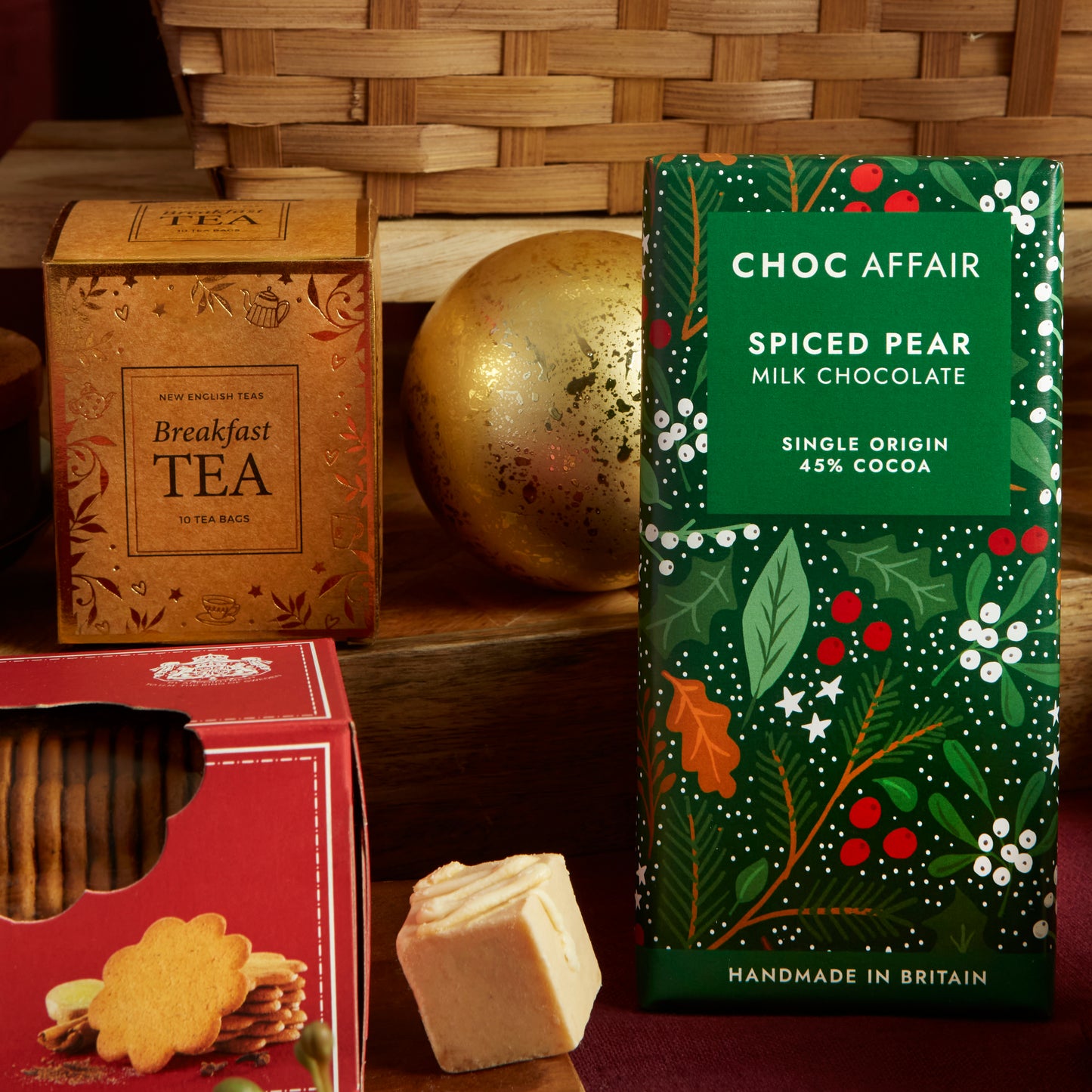 Luxury Choc Affair Spiced Pear Milk Chocolate & New England Teas