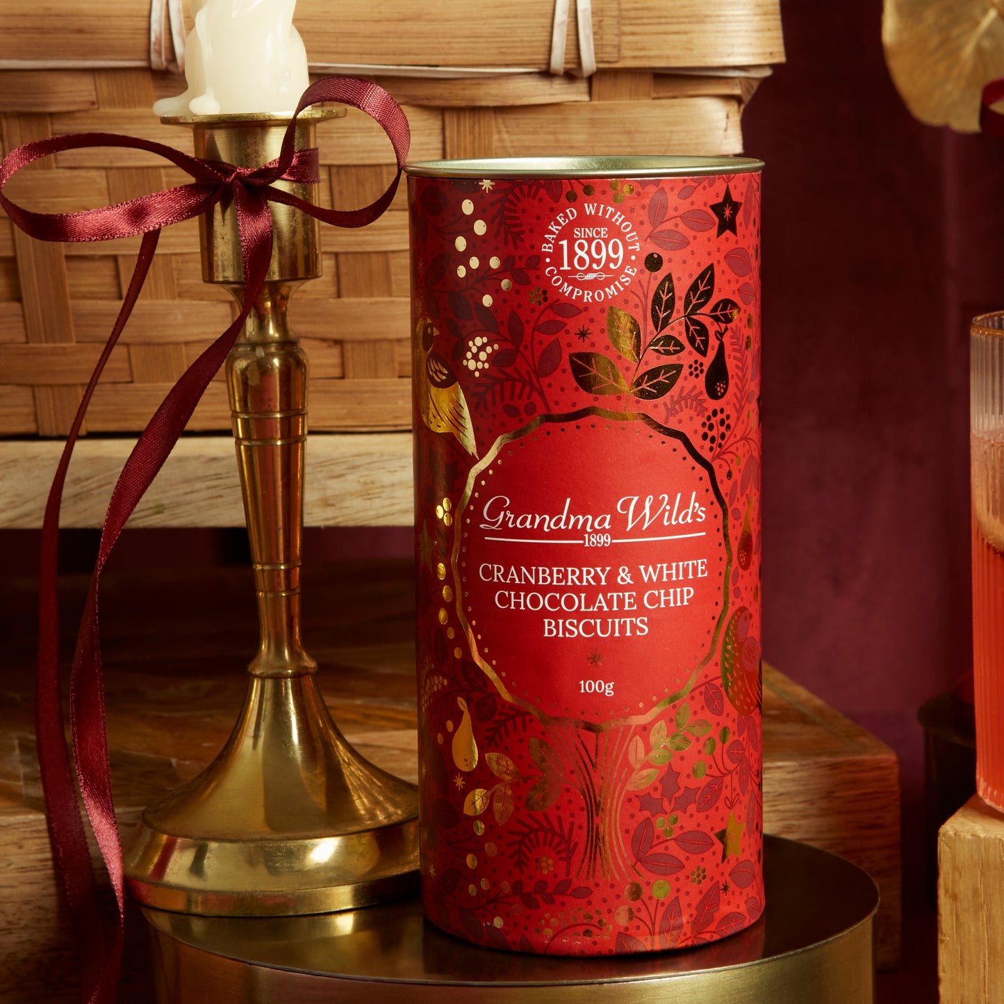 Grandma Wild's Festive Flavoured Biscuits - Cranberry & White Chocolate