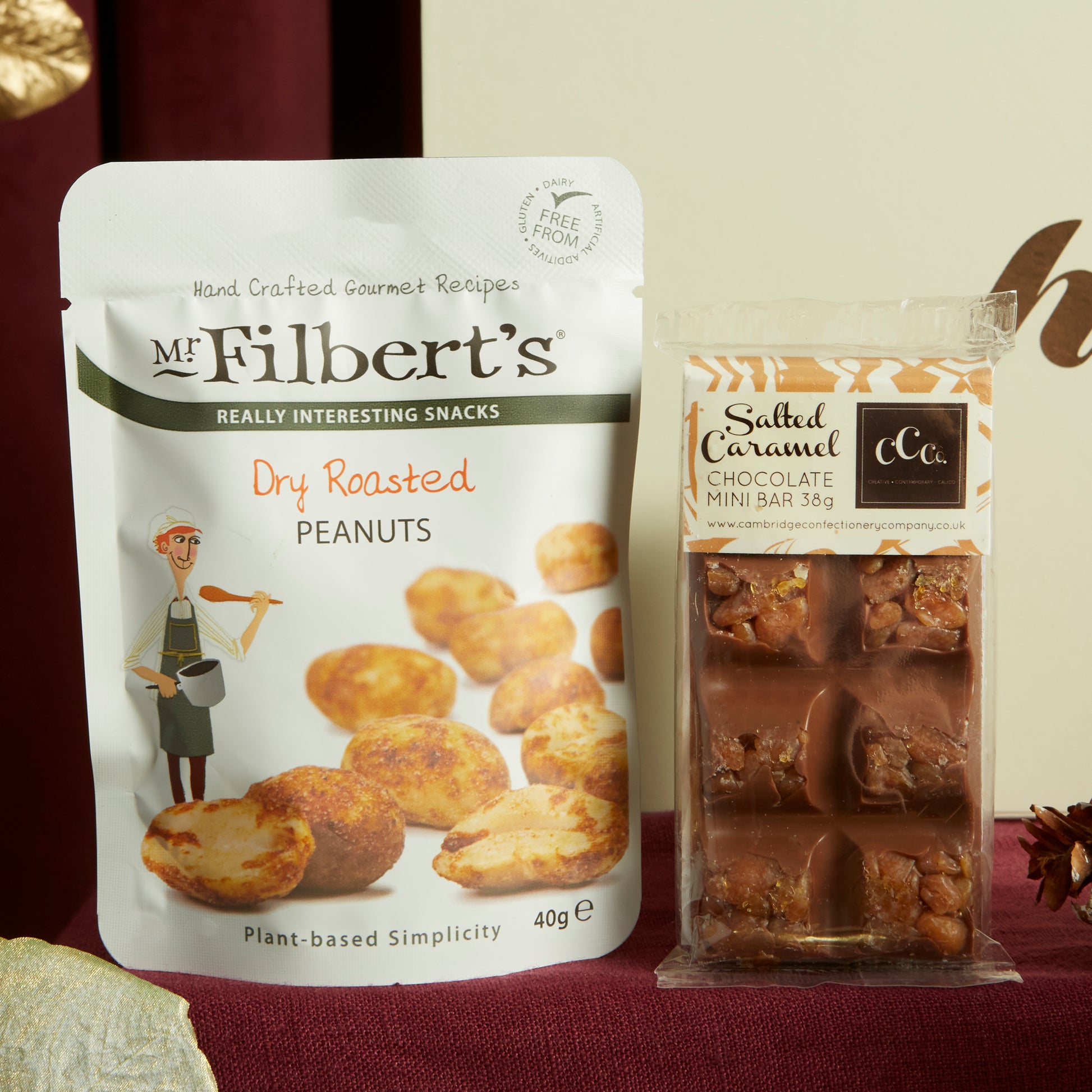 Mr Filbert's Dry Roast Peanuts & Decadent Salted Caramel Chocolate Mini Bar