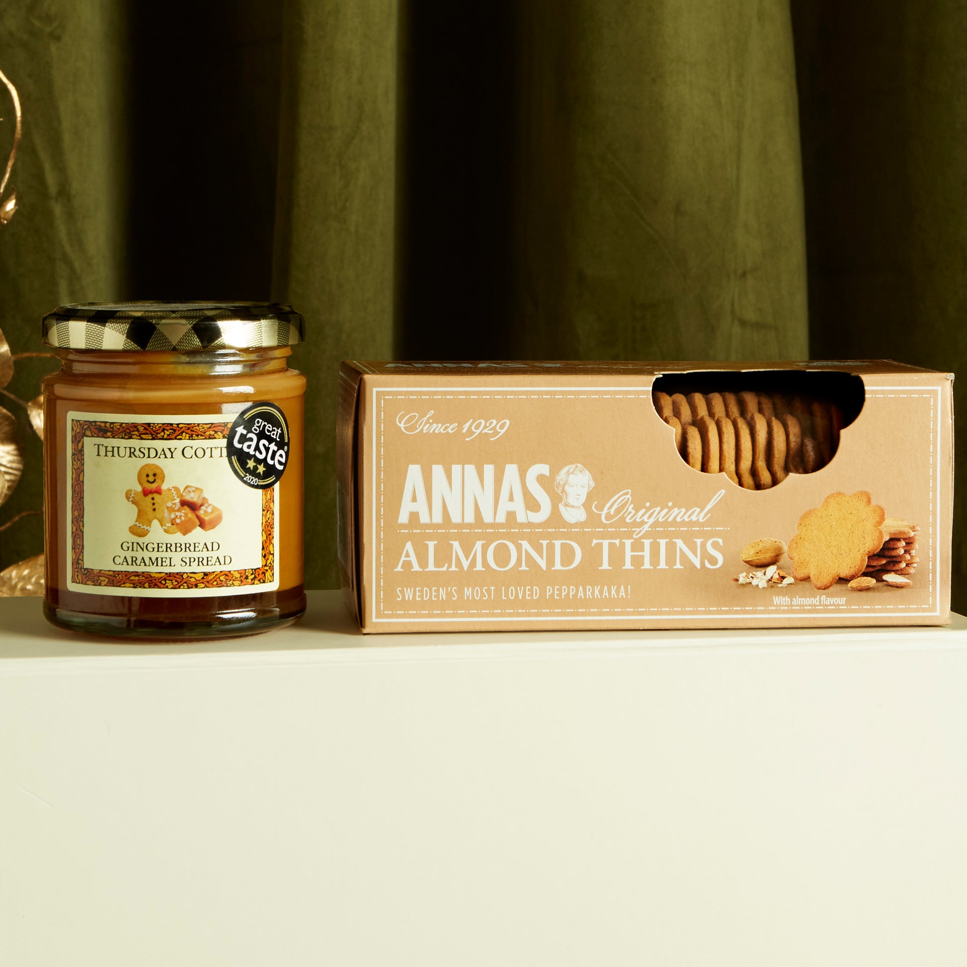 Thursday Cottage Festive Gingerbread Caramel Spread & Anna's Original Almond Thins
