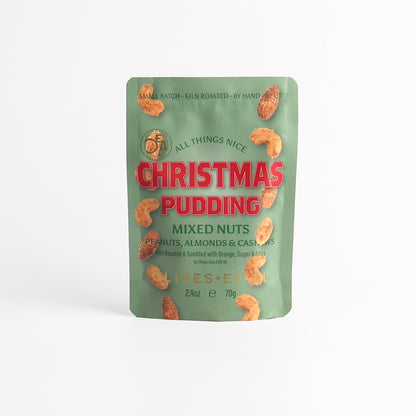 70g Christmas Pudding Nuts Pouch by Olives Et Al