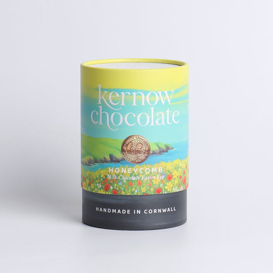 Image of Honeycomb Milk Chocolate Easter Egg by Kernow Chocolate, part of luxury gift hampers from hampers.com UK