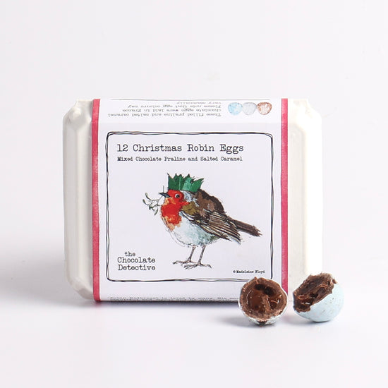 150g 12 Christmas Robin Eggs by Chocolate Detective