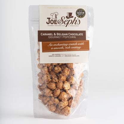 75g Joe & Sephs Belgium Chocolate & Caramel Popcorn