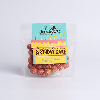Image of 30g Birthday Cake Popcorn by Joe & Seph's, part of luxury gift hampers from hampers.com UK
