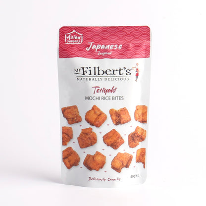 Teriyaki Mochi Rice Bites displayed in packaging pouch
