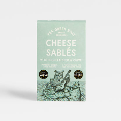 Image of Cheese Sables with Nigella Seed and Chives, part of luxury gift hampers from hampers.com UK