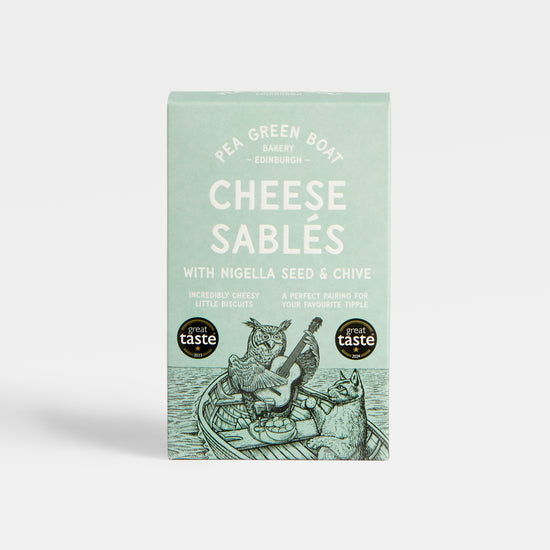 Image of Cheese Sables with Nigella Seed and Chives, part of luxury gift hampers from hampers.com UK
