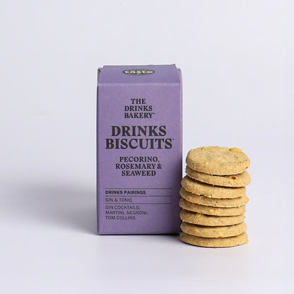 Image of 36g Pecorino, Rosemary and Seaweed Drinks Biscuits by The Drinks Bakery, part of luxury gift hampers from hampers.com UK