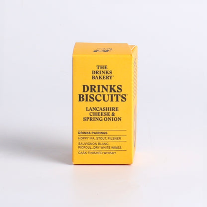 Image of 36g Lancashire Cheese & Spring Onion Drinks Biscuits by The Drinks Bakery, part of luxury gift hampers from hampers.com UK