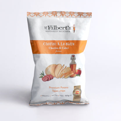 125g Chorizo & Cider Premium Potato Tapas Crisps by Mr. Filberts