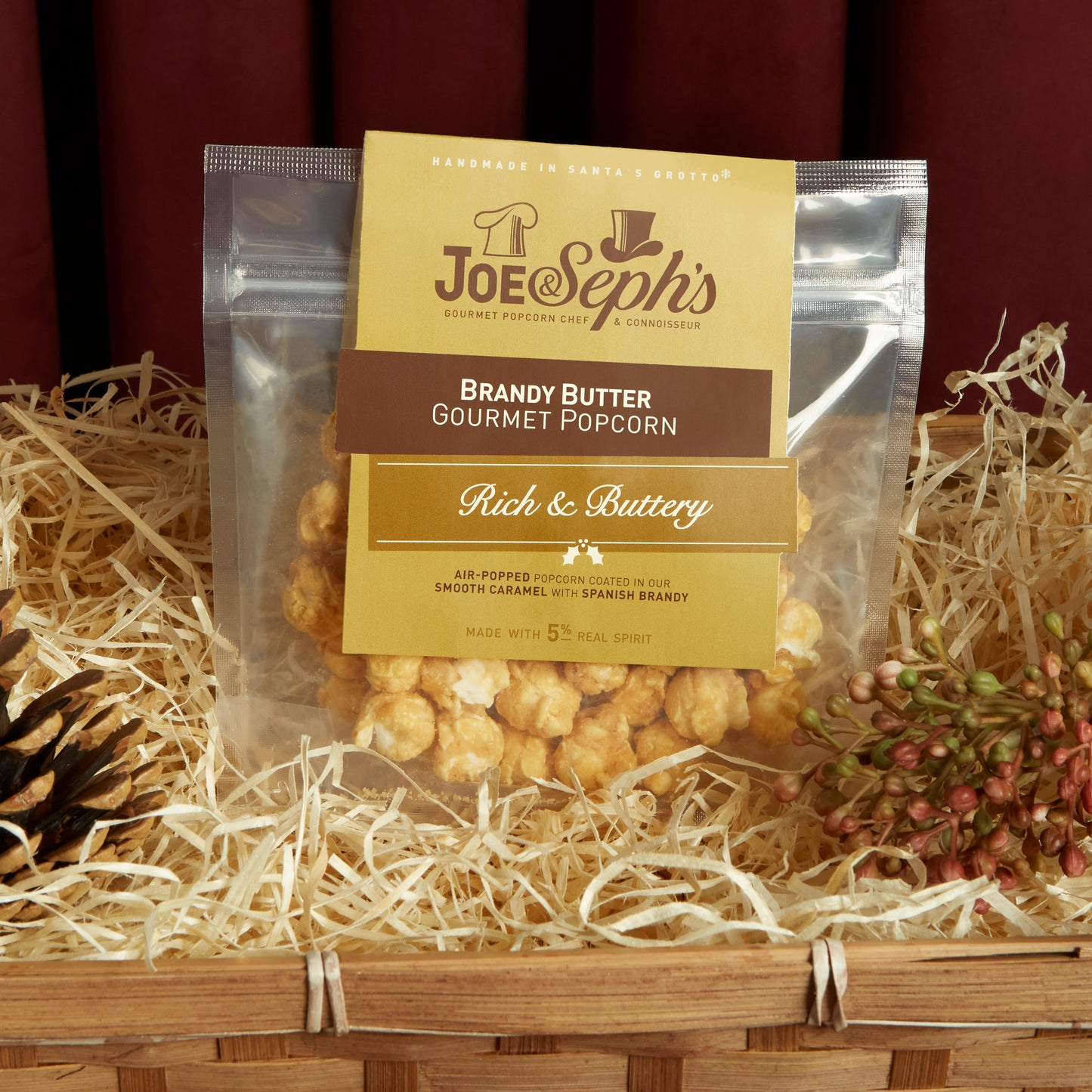Indulgent Gourmet Brandy Butter Flavoured Popcorn from Joe & Sephs