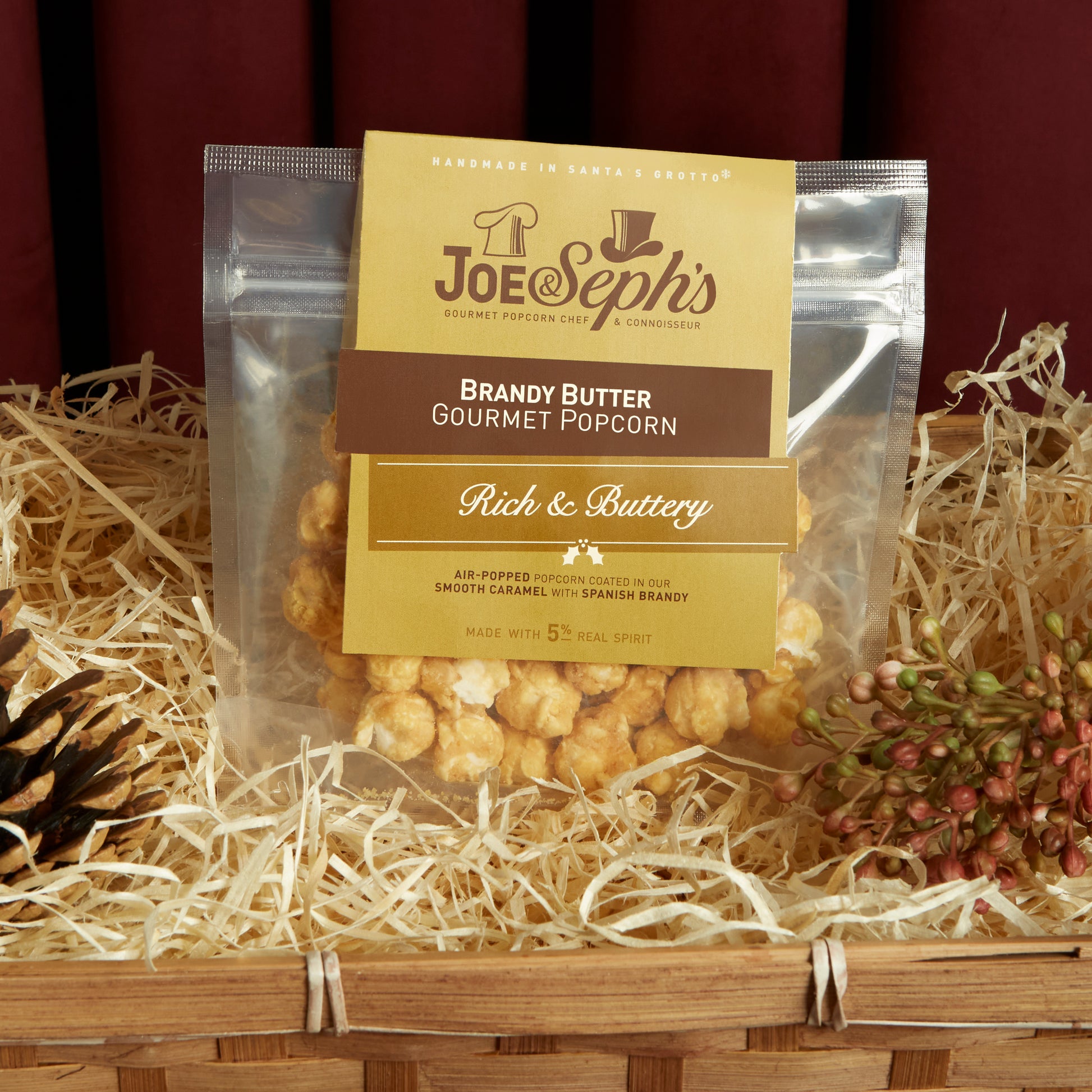 Indulgent Gourmet Brandy Butter Flavoured Popcorn from Joe & Sephs