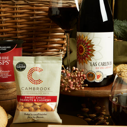 Las Carlinas Premium Spanish Red Wine & Cambrook Chill Nuts Hamper for Christmas