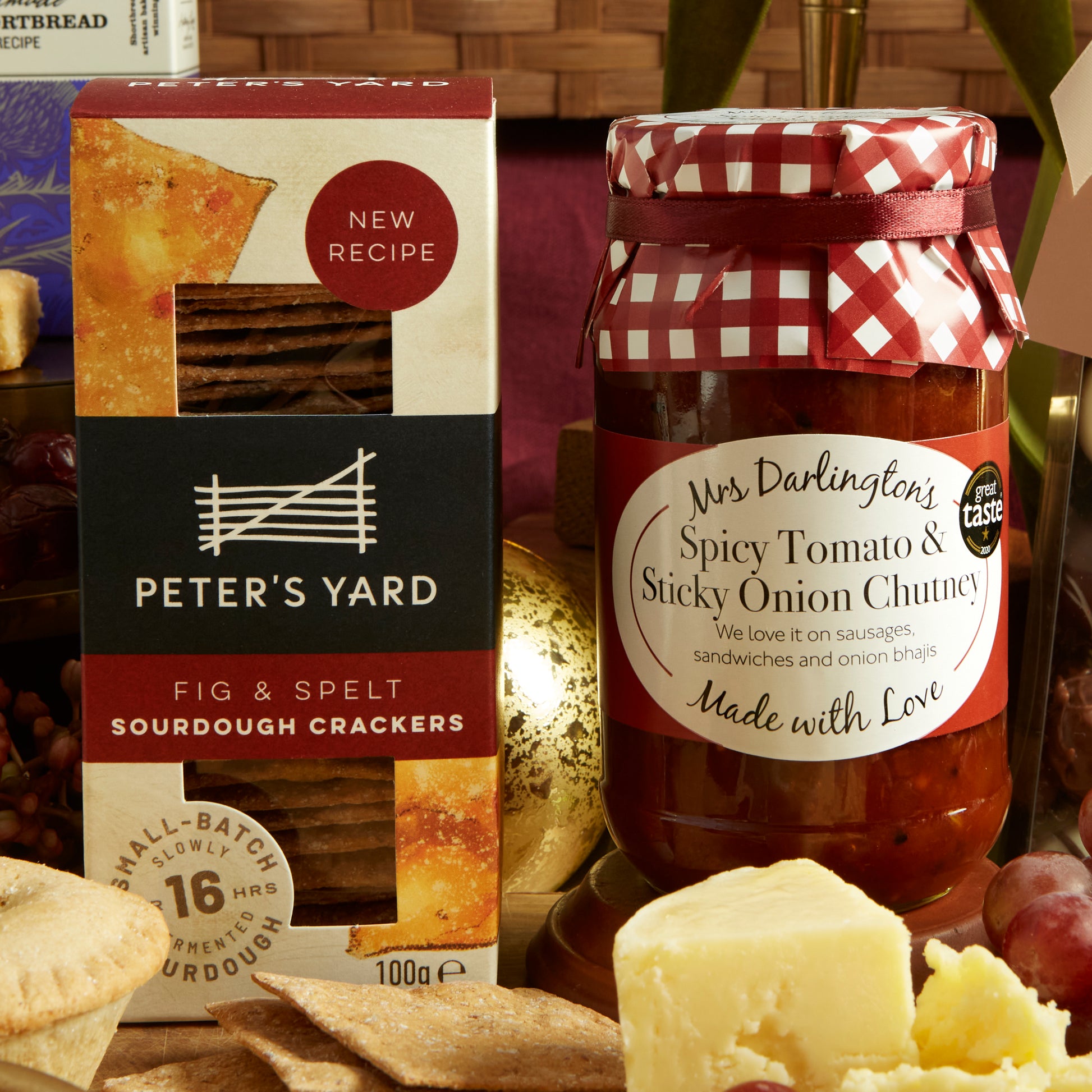 Cheese, Peter's Yard Cracker & Mrs Darlington's Tomato Chutney Christmas Hamper