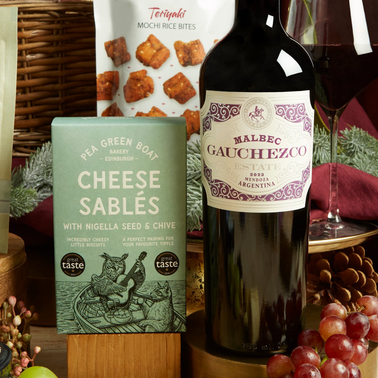 Christmas Eve Nibbles and Red Wine Hamper With Gauchezco Argentinian Malbec
